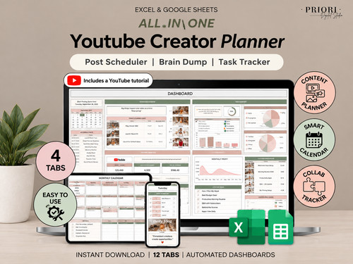 Youtube content planner usb - planner,