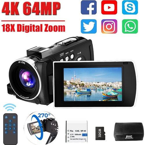 Videocamera 64mp 18x - 18x, zoom