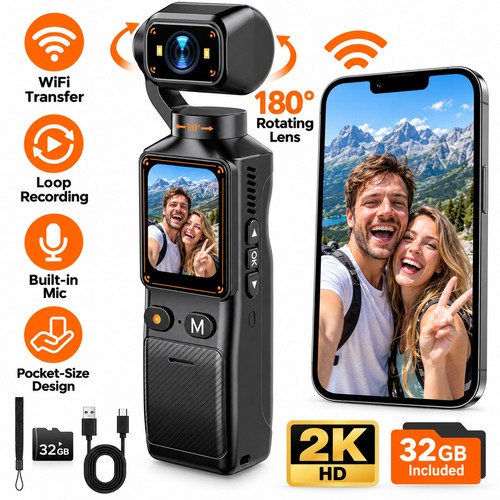 Telecamera vlogging con - 2k,